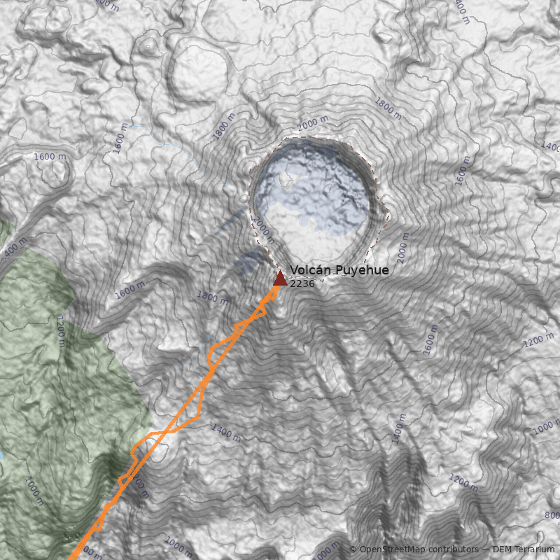 Mapa Valle del Rio Contrafuerte hasta Cumbre Este