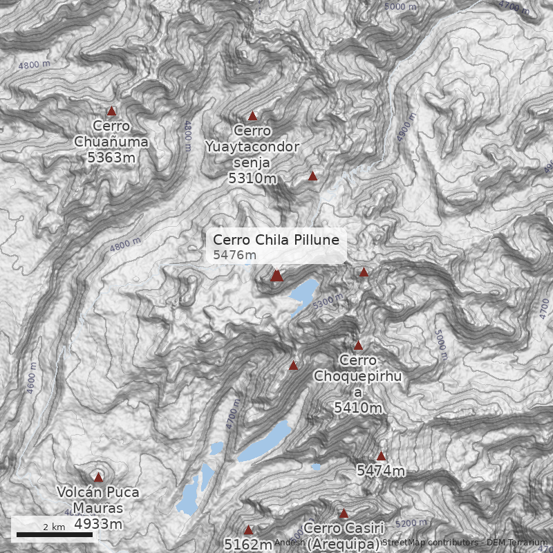 Mapa Cerro Chila Pillune