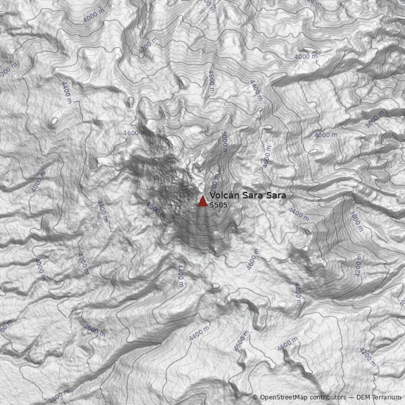 Mapa Volcán Sara Sara