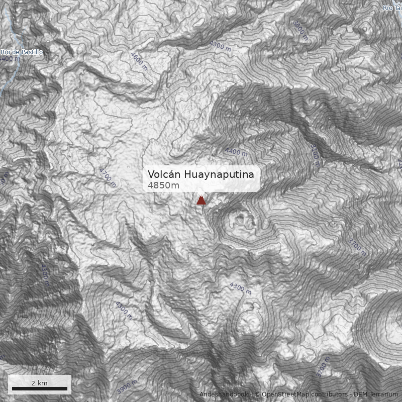 Mapa Volcán Huaynaputina