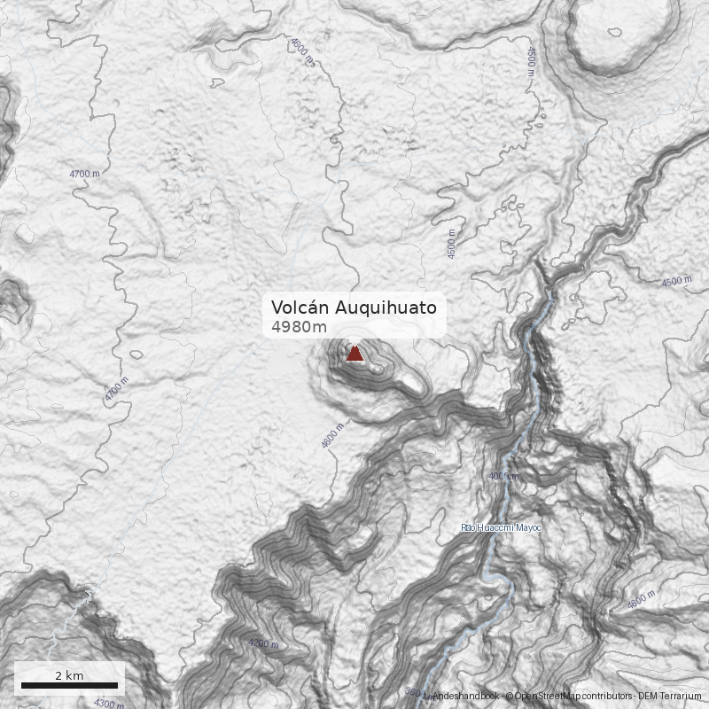 Mapa Volcán Auquihuato