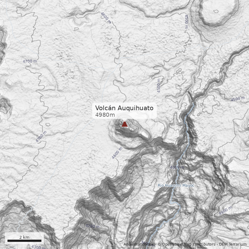Mapa Volcán Auquihuato