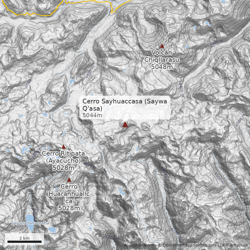 Mapa Cerro Sayhuaccasa (Saywa Q'asa)