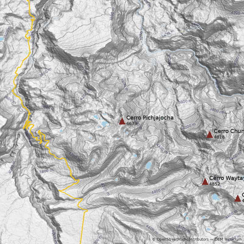 Mapa Cerro Pichjajocha