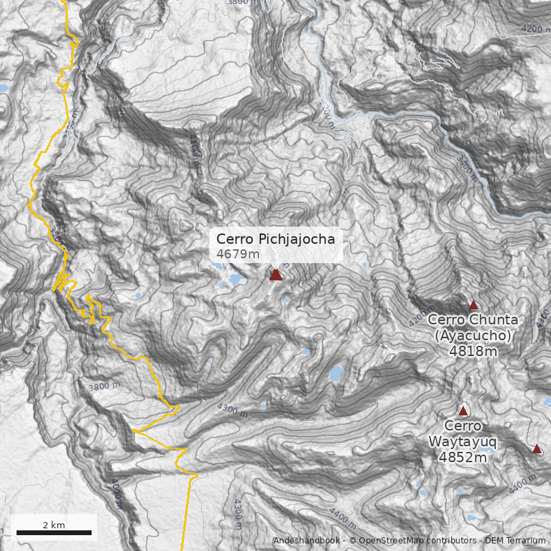 Mapa Cerro Pichjajocha