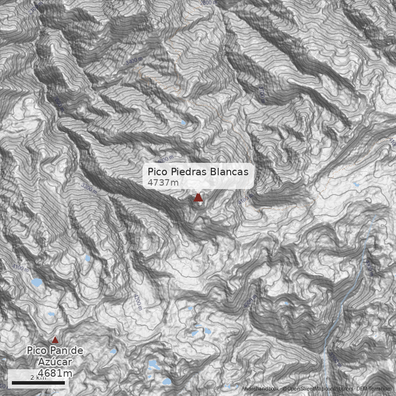 Mapa Pico Piedras Blancas