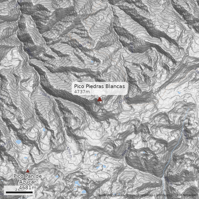 Mapa Pico Piedras Blancas