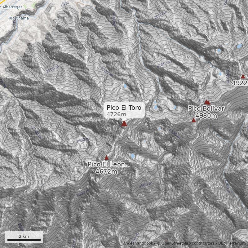 Mapa Pico El Toro