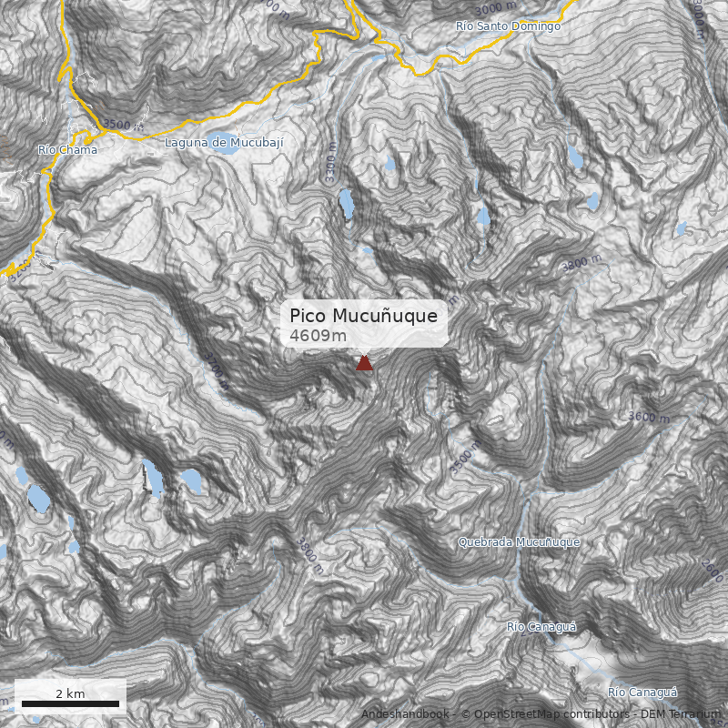 Mapa Pico Mucuñuque