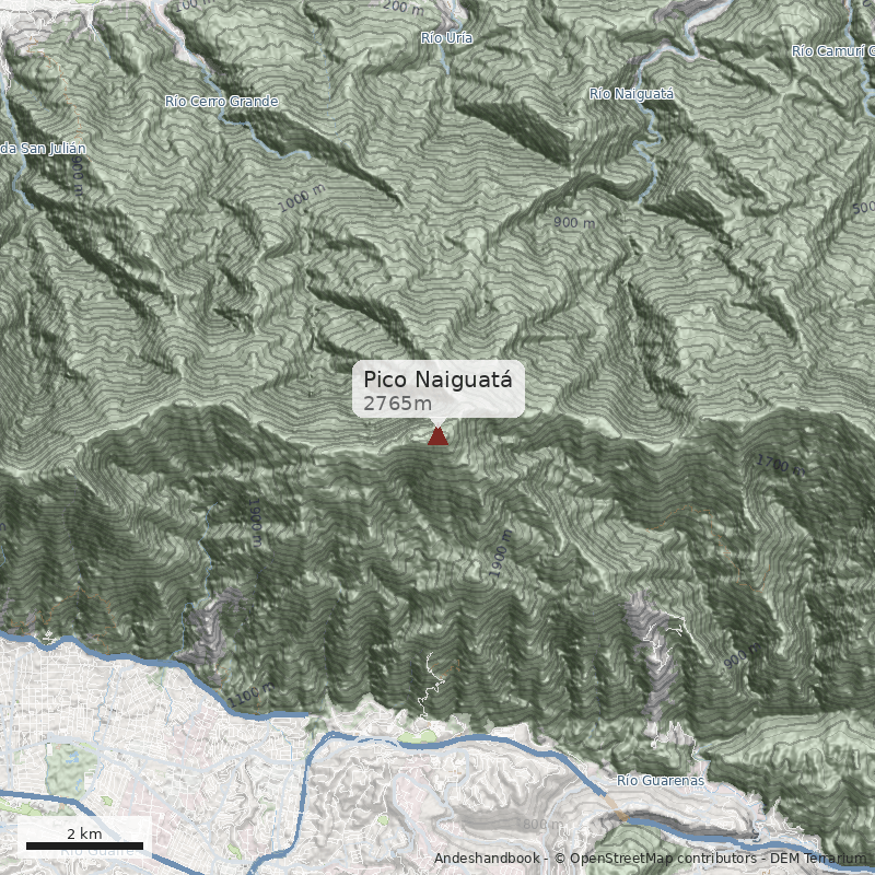 Mapa Pico Naiguatá