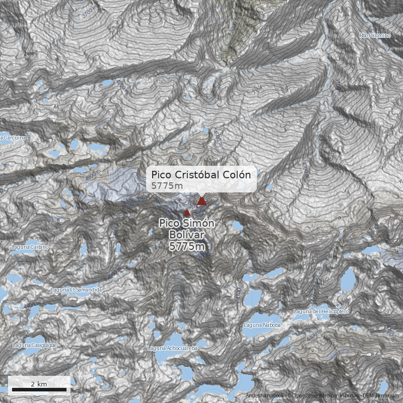 Mapa Pico Cristóbal Colón