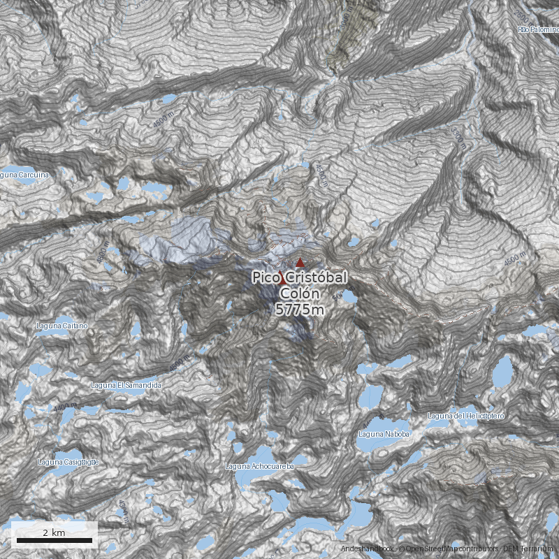 Mapa Pico Simón Bolívar