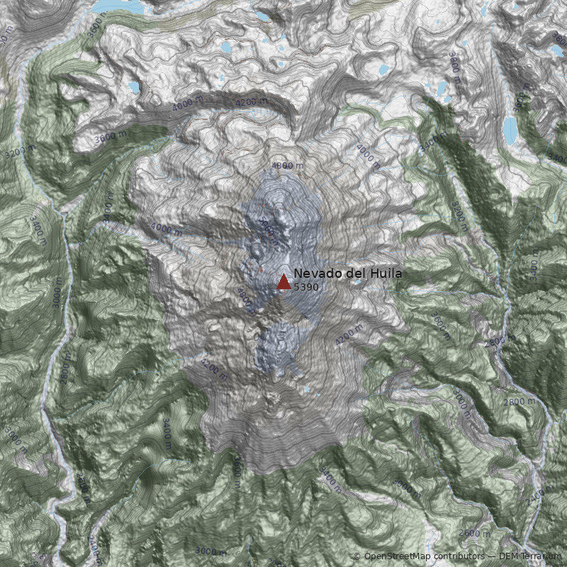 Mapa Nevado del Huila