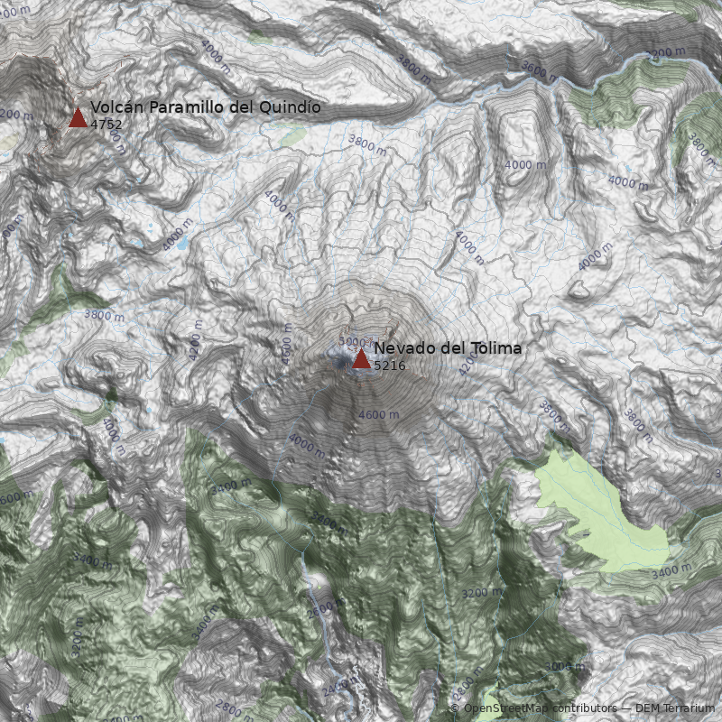 Mapa Nevado del Tolima