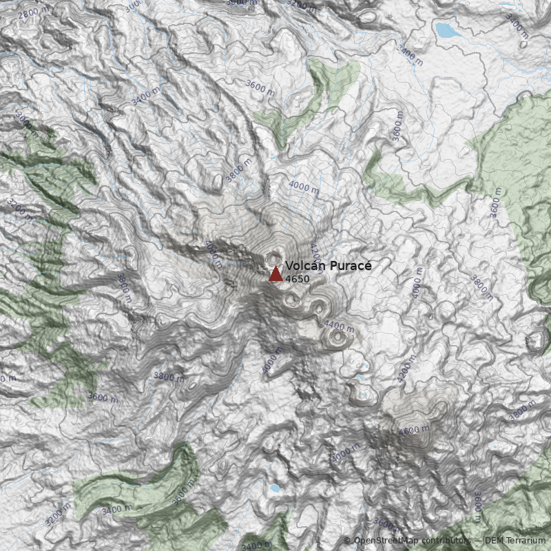 Mapa Volcán Puracé