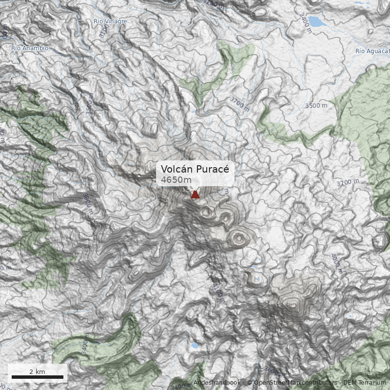 Mapa Volcán Puracé