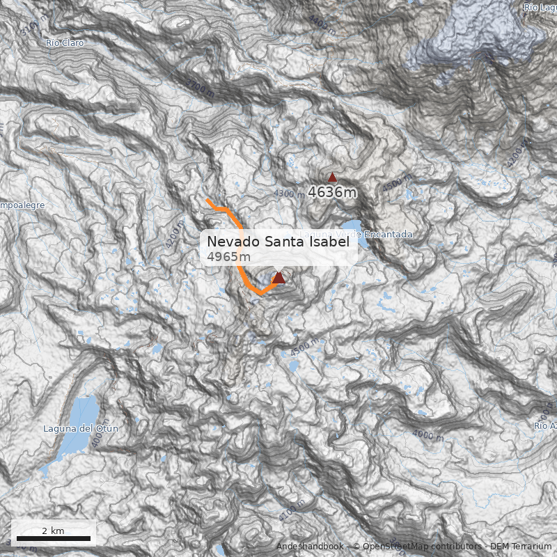 Mapa Nevado Santa Isabel