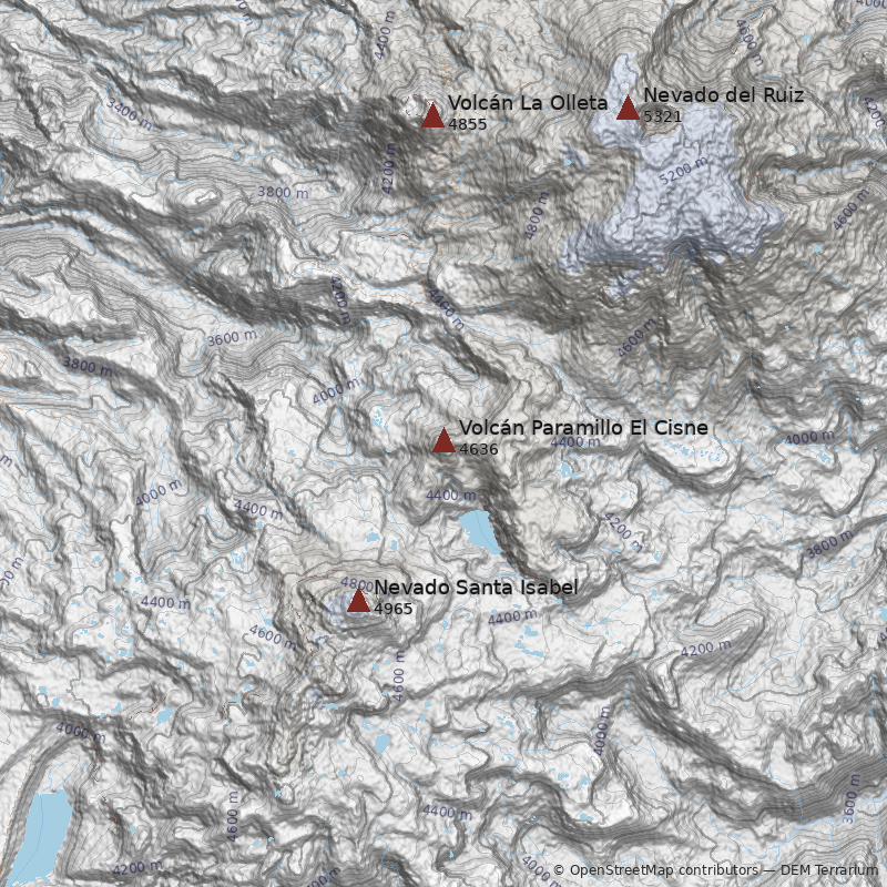 Mapa Volcán Paramillo El Cisne