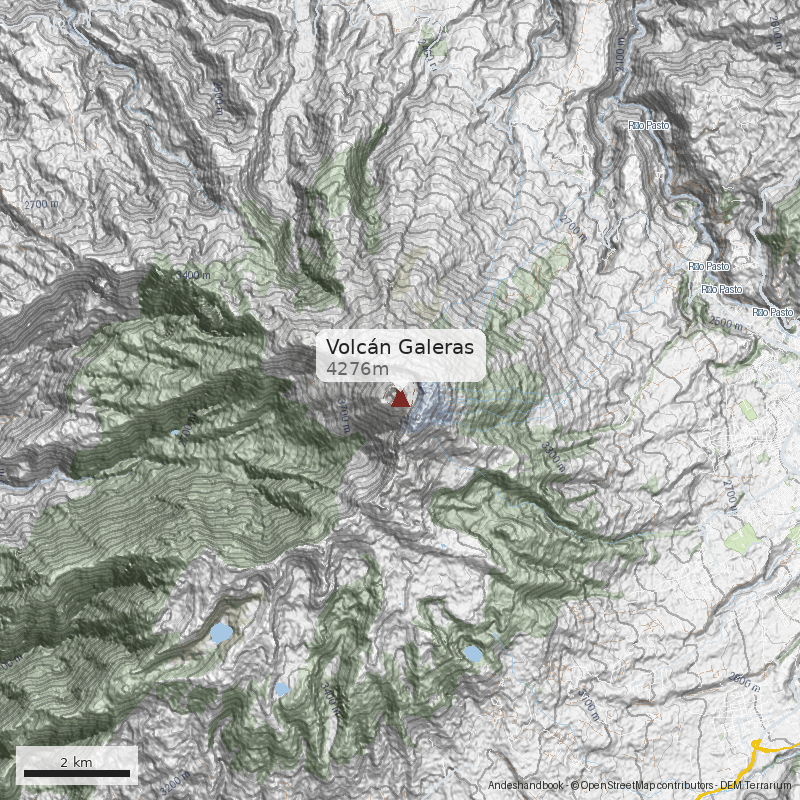 Mapa Volcán Galeras