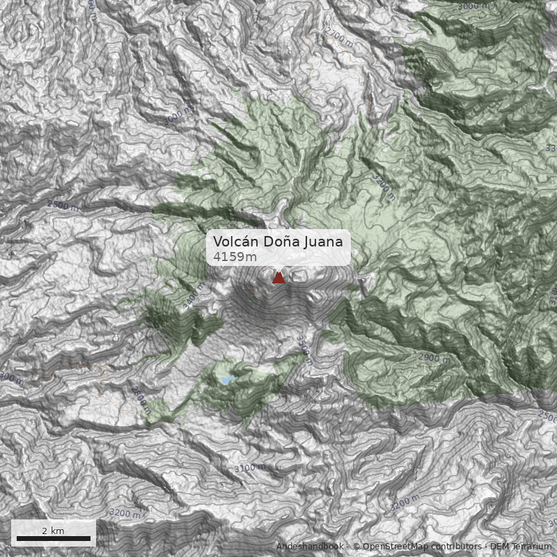 Mapa Volcán Doña Juana