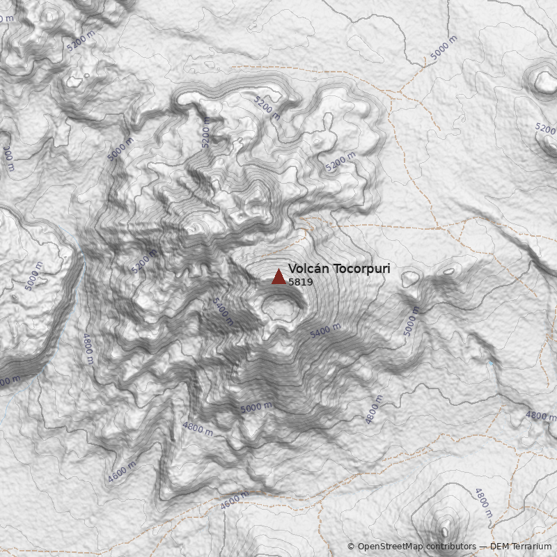 Mapa Volcán Tocorpuri