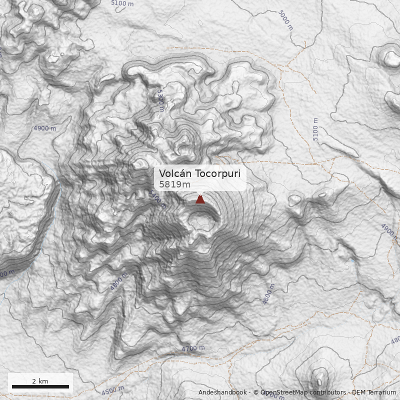 Mapa Volcán Tocorpuri
