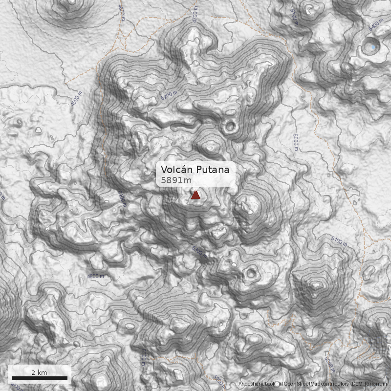 Mapa Volcán Putana