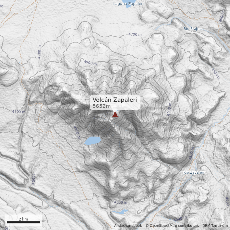 Mapa Volcán Zapaleri