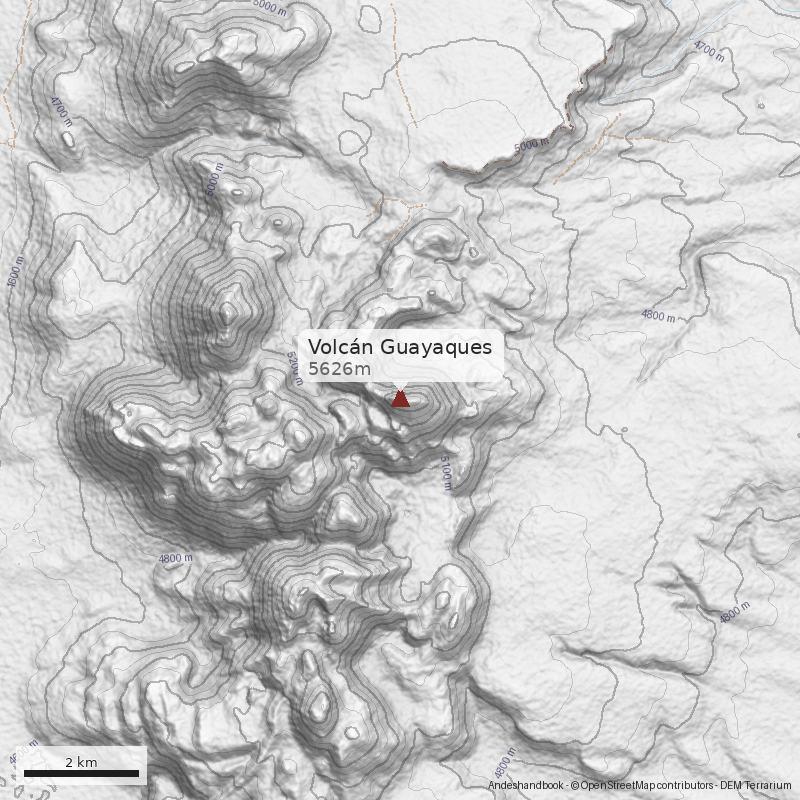 Mapa Volcán Guayaques