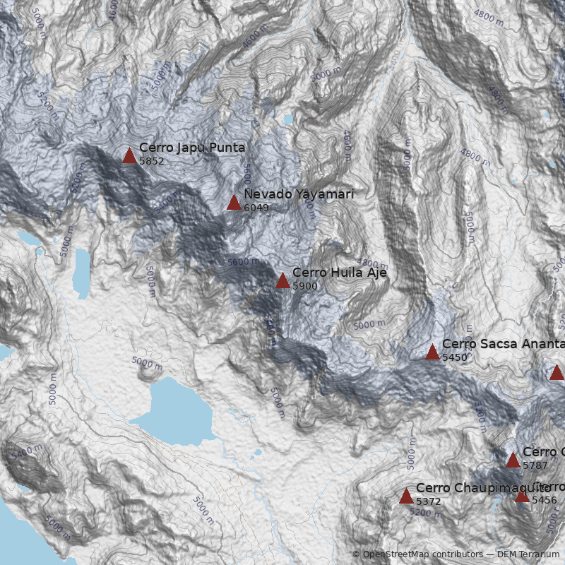 Mapa Cerro Huila Aje