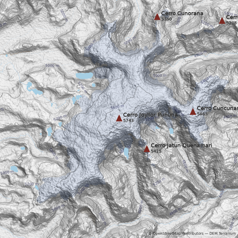 Mapa Cerro Joyllor Puñuna