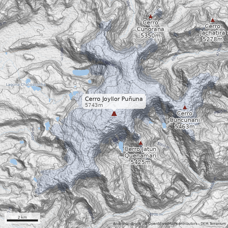 Mapa Cerro Joyllor Puñuna