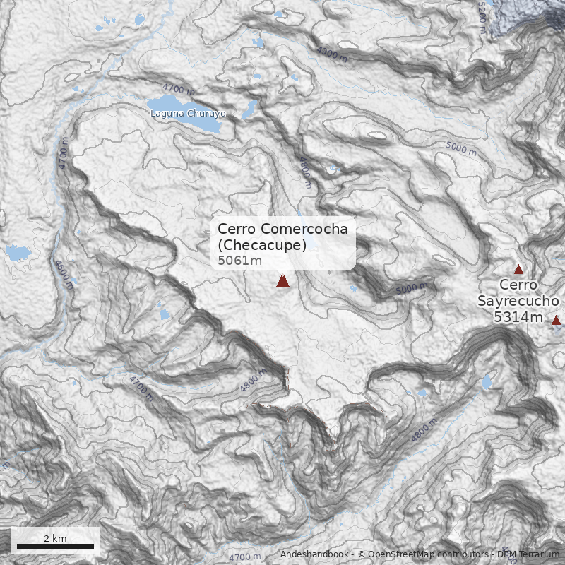 Mapa Cerro Comercocha (Checacupe)