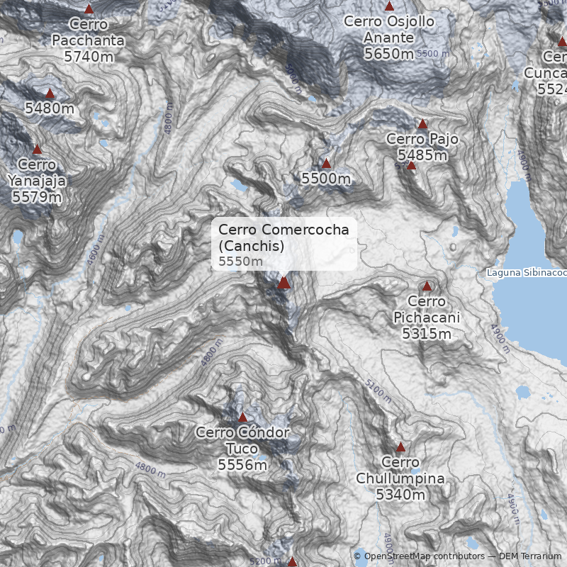 Mapa Cerro Comercocha (Canchis)