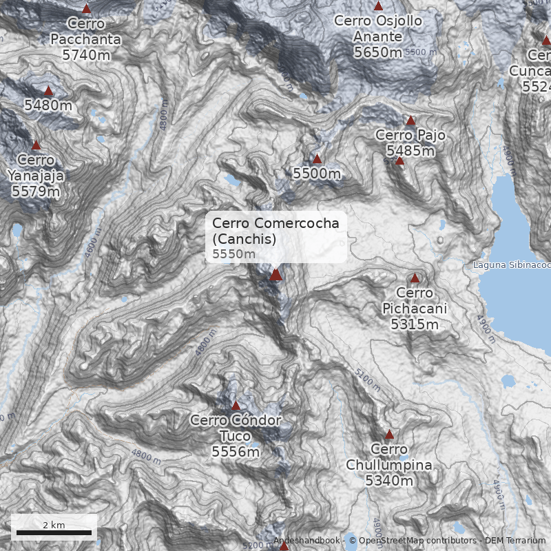 Mapa Cerro Comercocha (Canchis)
