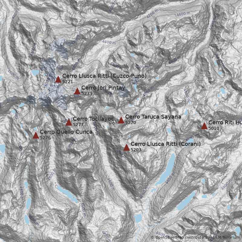 Mapa Cerro Taruca Sayana