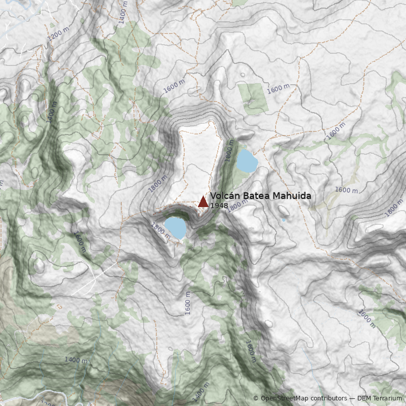 Mapa Volcán Batea Mahuida