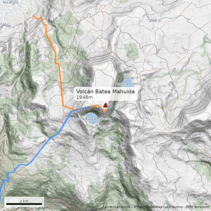 Mapa Volcán Batea Mahuida
