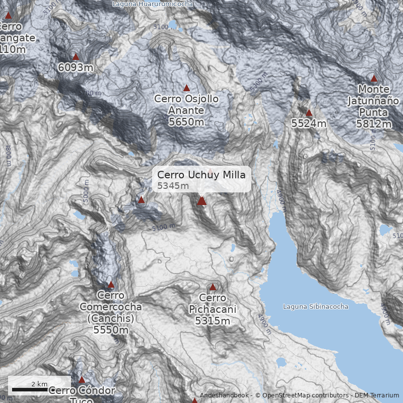 Mapa Cerro Uchuy Milla