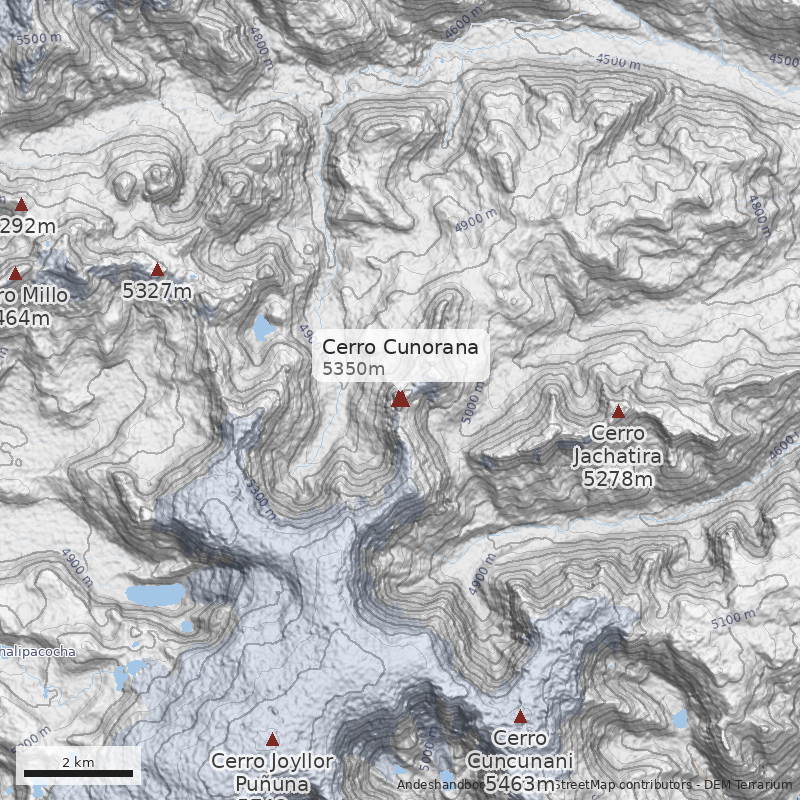 Mapa Cerro Cunorana