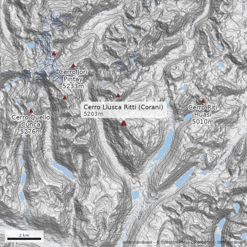 Mapa Cerro Llusca Ritti (Corani)