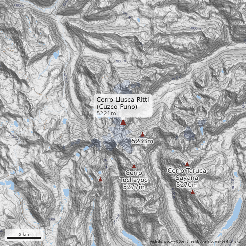Mapa Cerro Llusca Ritti (Cuzco-Puno)