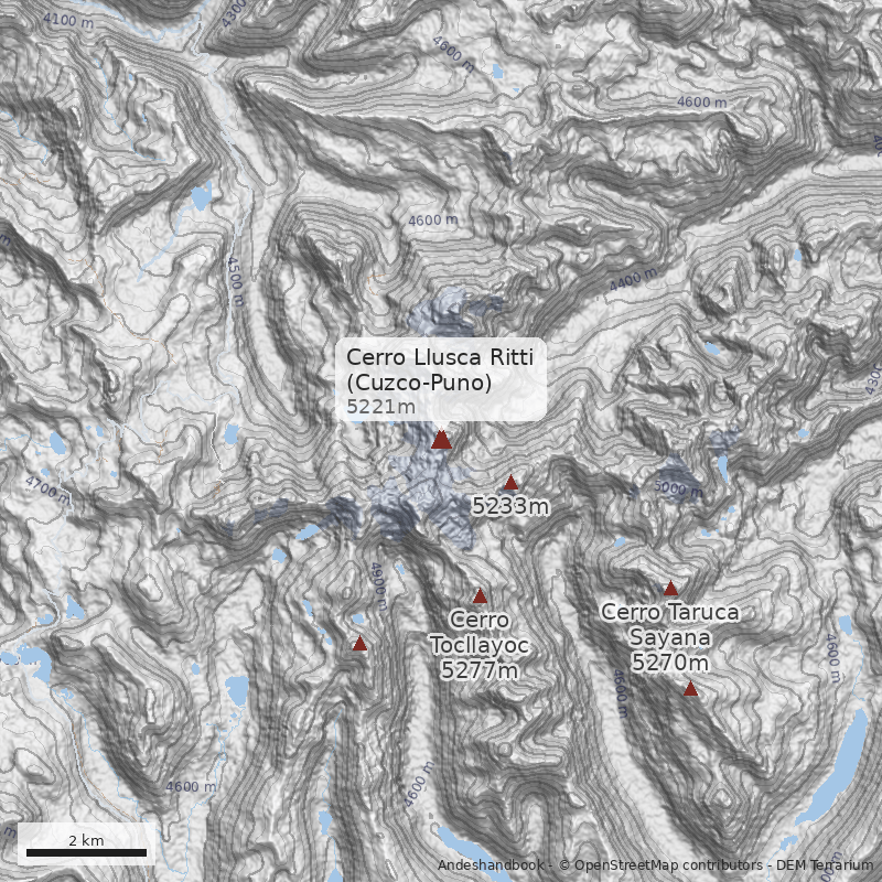 Mapa Cerro Llusca Ritti (Cuzco-Puno)