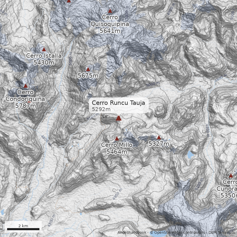 Mapa Cerro Runcu Tauja