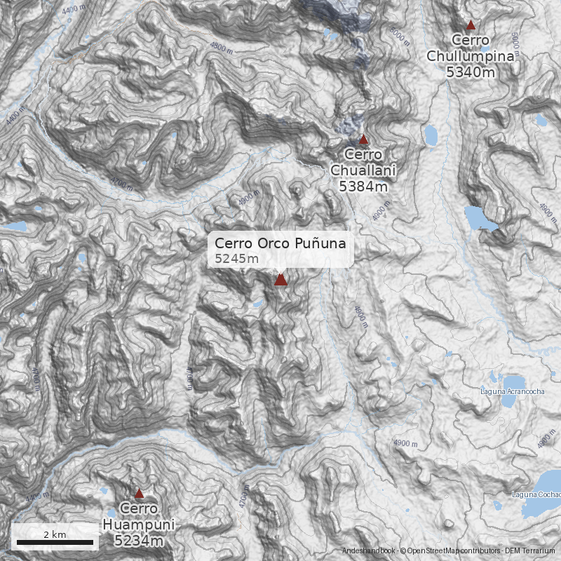 Mapa Cerro Orco Puñuna