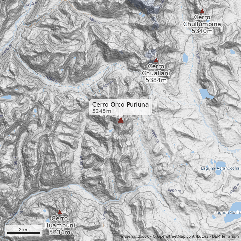 Mapa Cerro Orco Puñuna