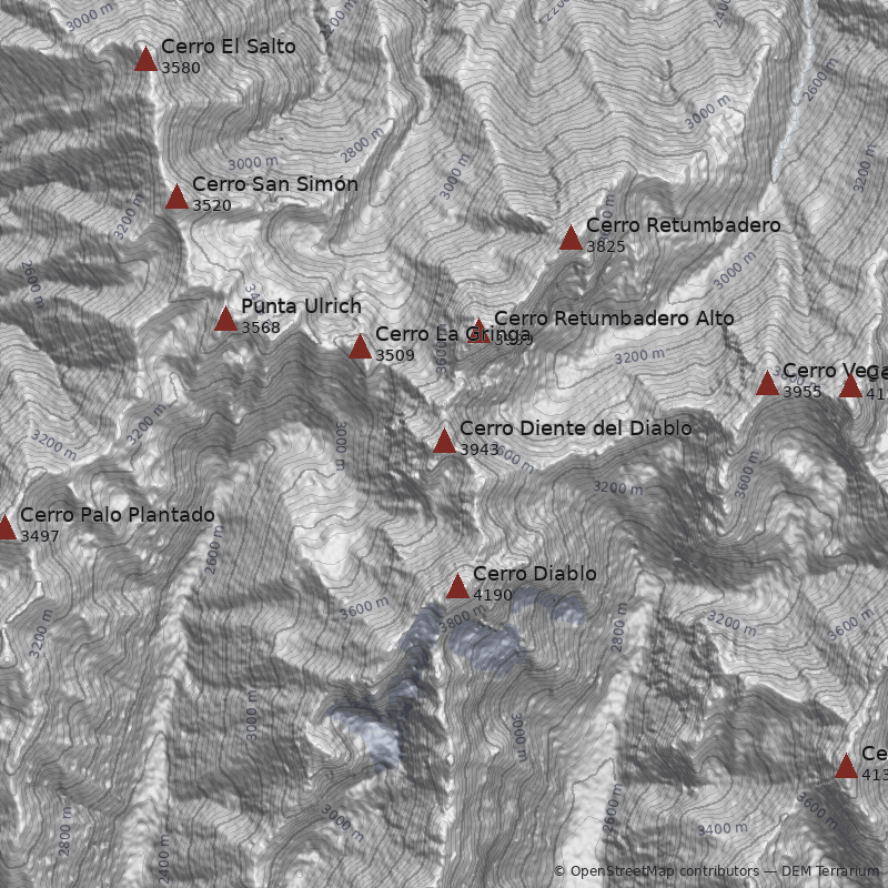 Mapa Cerro Diente del Diablo