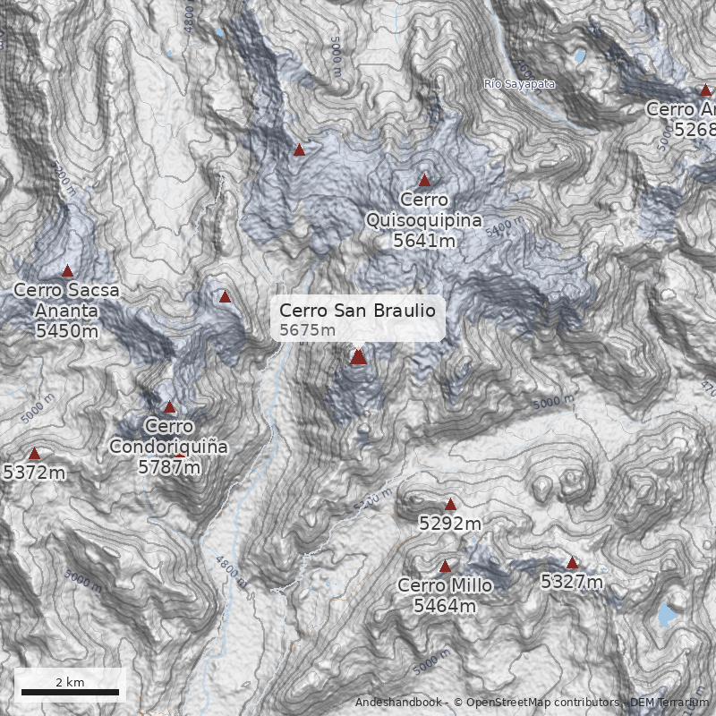 Mapa Cerro San Braulio