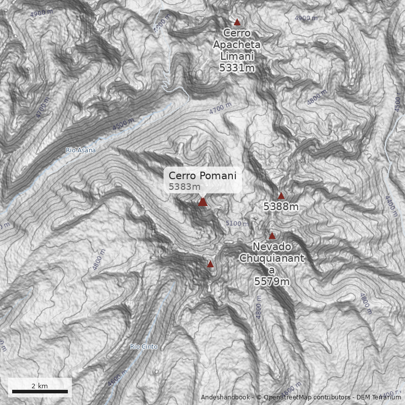 Mapa Cerro Pomani