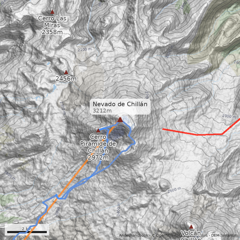 Mapa Nevado de Chillán